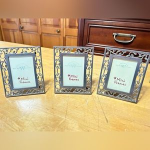 Set of 3 Metal Picture Frames. Great for school pictures.